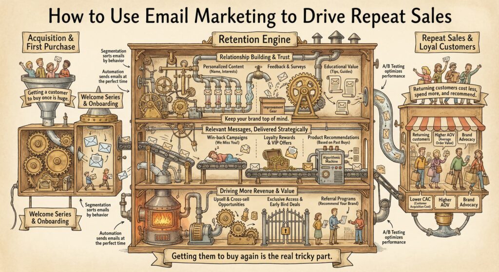 How email marketing drives repeat sales by building customer loyalty and increasing lifetime value