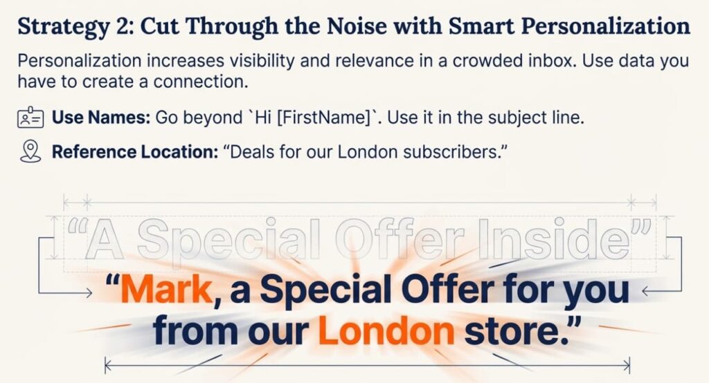 Email personalization strategy: Use names and location in subject lines for higher CTR