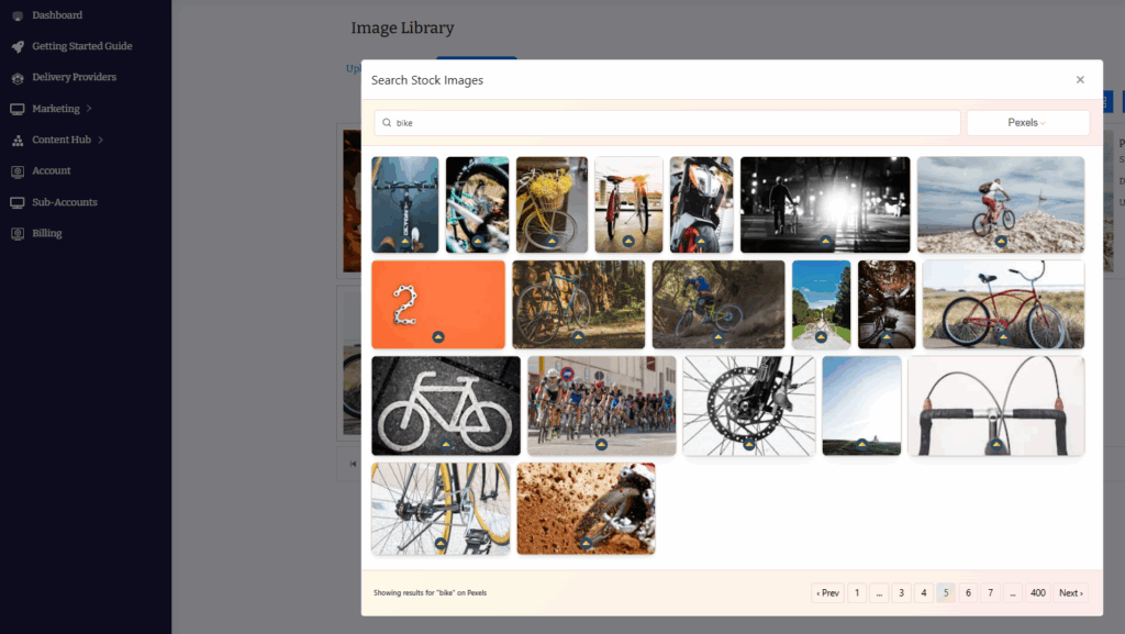Swap images in email editor 2025 free stock library, one-click replace