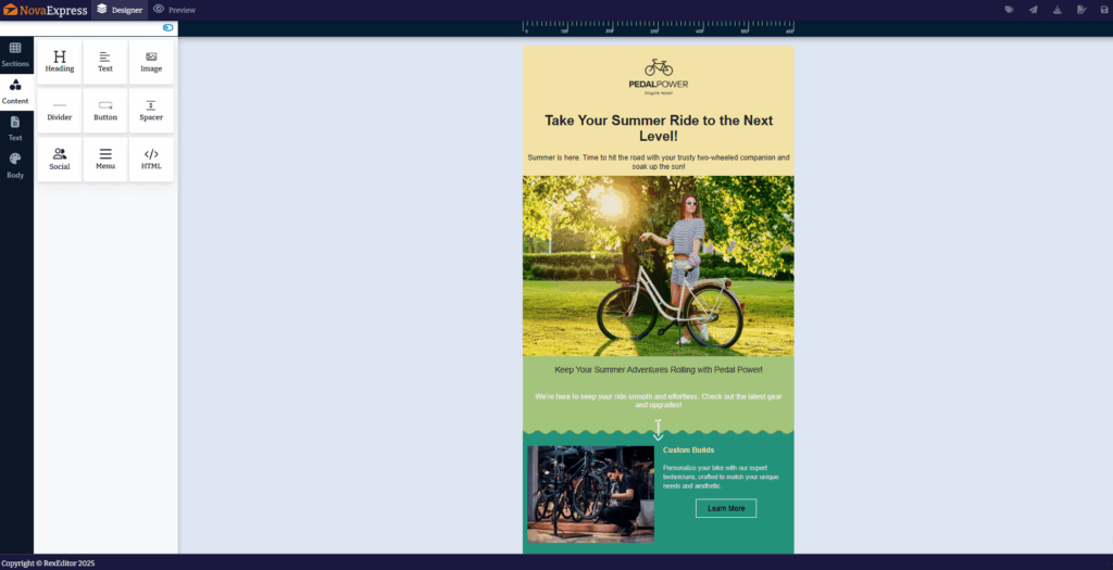 Real-time email editor 2025 drag-and-drop CTA, mobile-desktop preview, no code