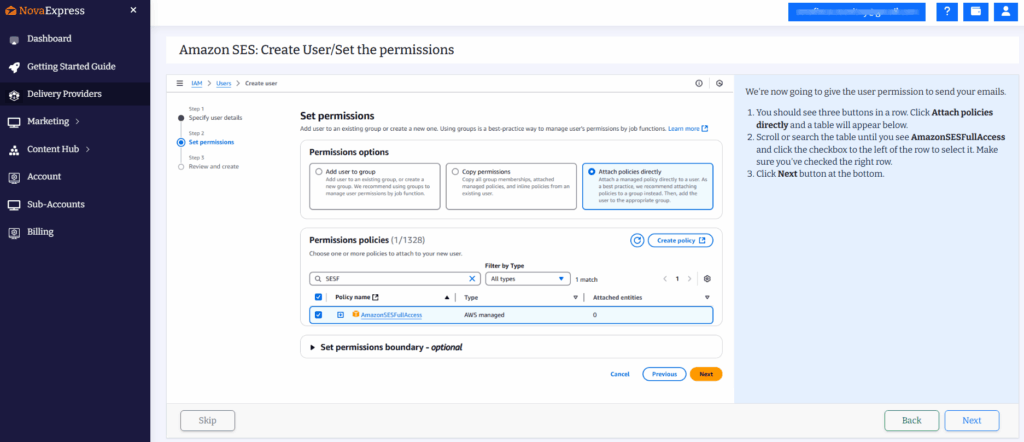 Get Your Access Key in Nova Express, the most critical step for secure sending