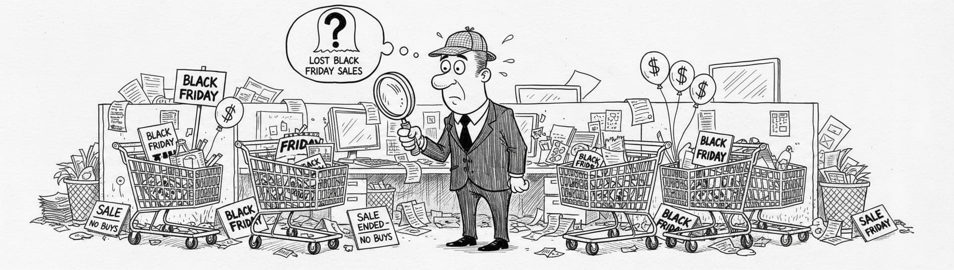 Marketing team reviewing cart abandonment recovery strategy to reclaim lost Black Friday sales