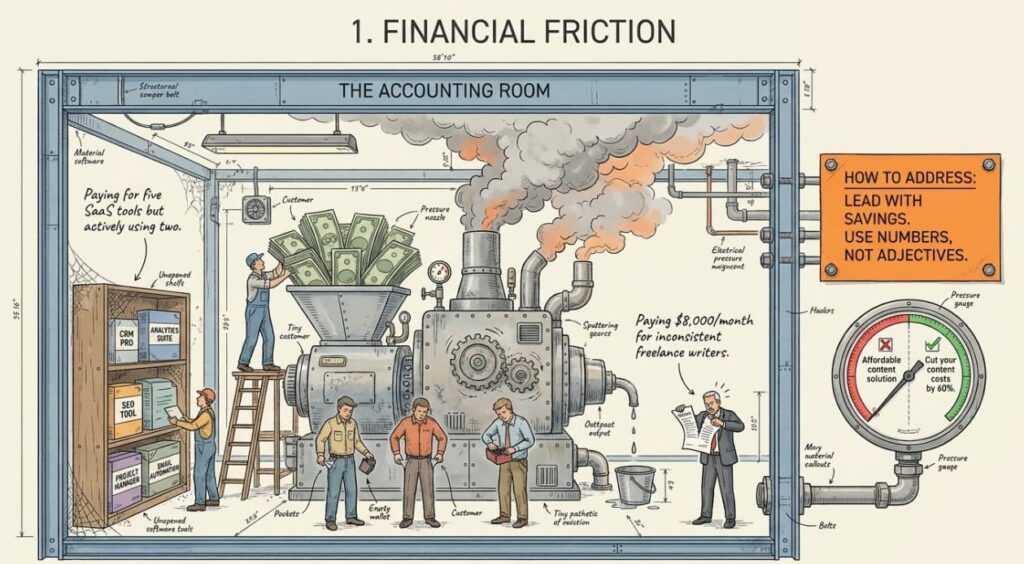 Infographic showing time waste: employees carrying giant clocks, spending 4 hours weekly on manual data entry and approval bottlenecks