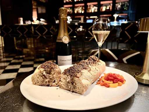 $100 cheesesteak at Barclay Prime served with champagne in an upscale Philadelphia steakhouse