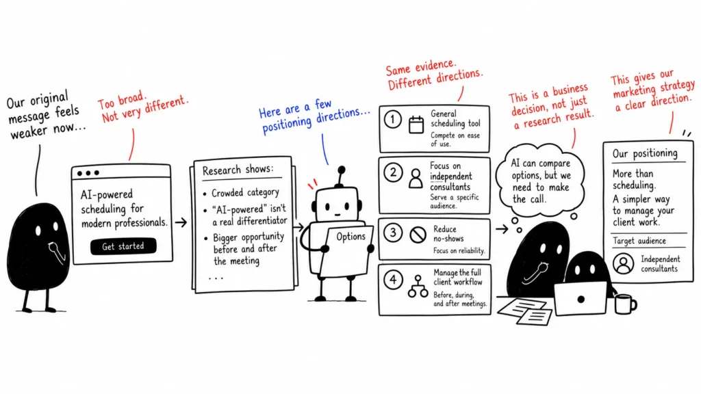 AI analyzes competitor messaging and customer reviews to identify strategic opportunities