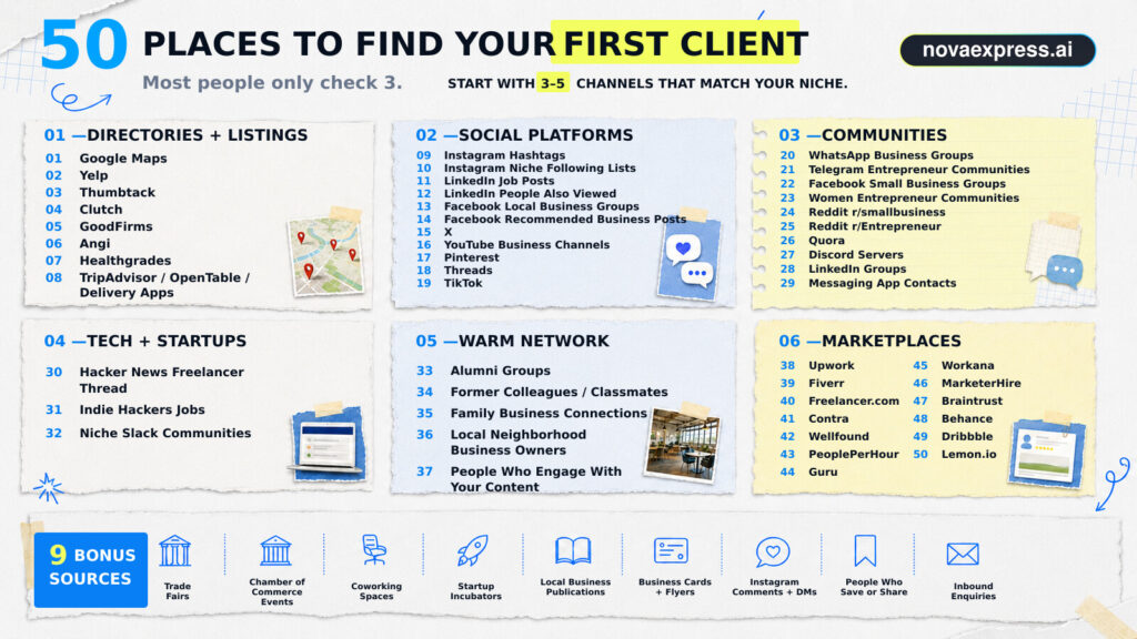 Freelance client acquisition illustration for beginners