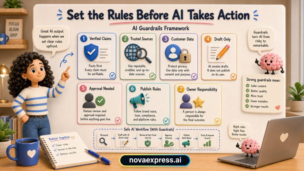 AI governance and guardrails framework illustration